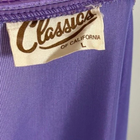 Vintage 70’s Maxi Robe Classics of California Royal Purple Long Large House Coat - Picture 7 of 8